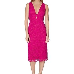 Lace plunge neckline dress Laundry by Shelli Segal